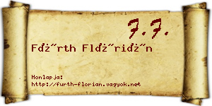 Fürth Flórián névjegykártya